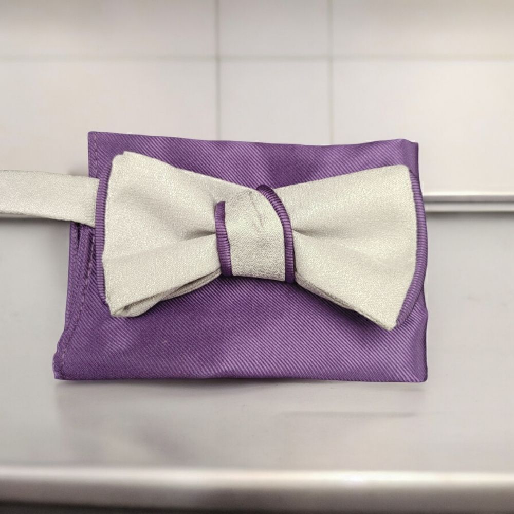 MEN'S LARR BRIO BOW TIE AND POCKET SQUARE.